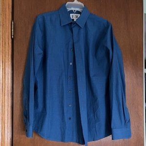 Expressmen 1MX slim fit dress shirt size M 15 - 15 1/2  blue